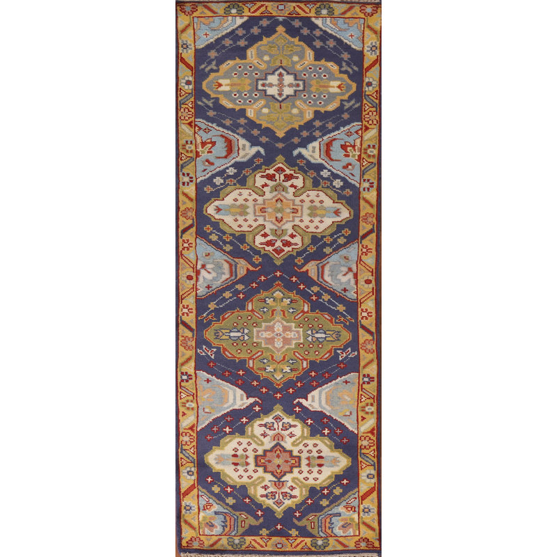 Tapis de couloir oriental bleu 3x8