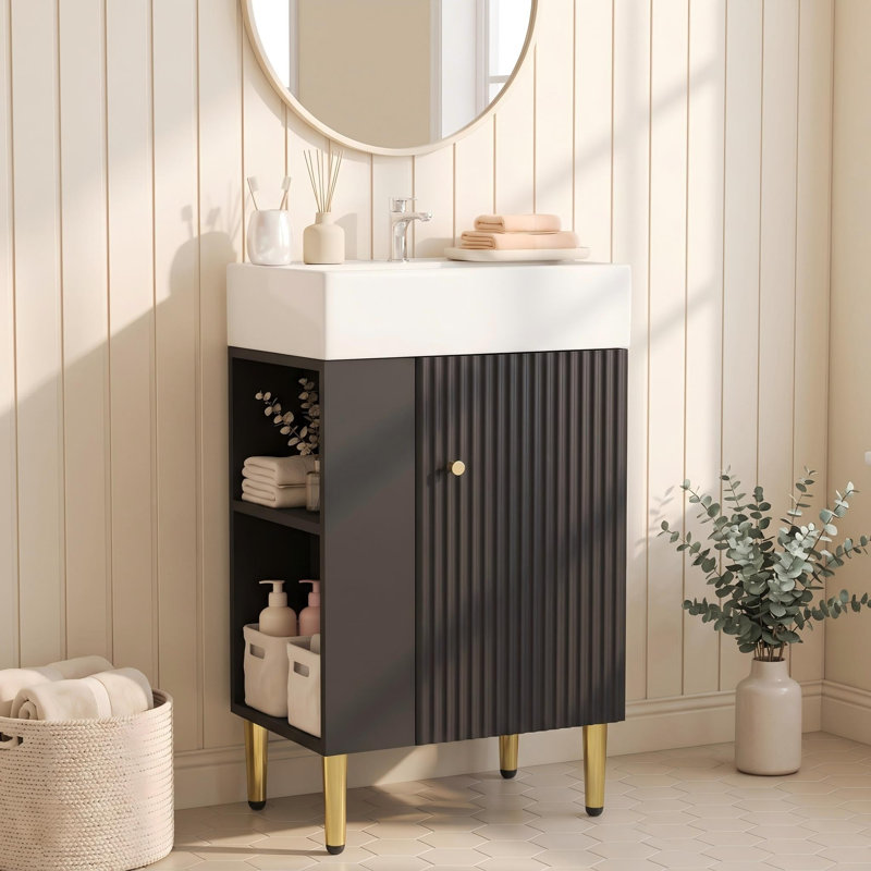 Hemington Bathroom Vanity with Top, Black