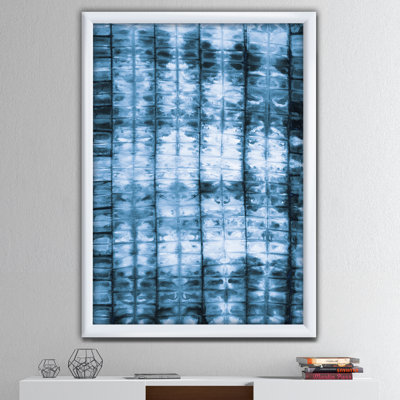 « indigo aquarelle géométrique iv »-cadre photo sur toile