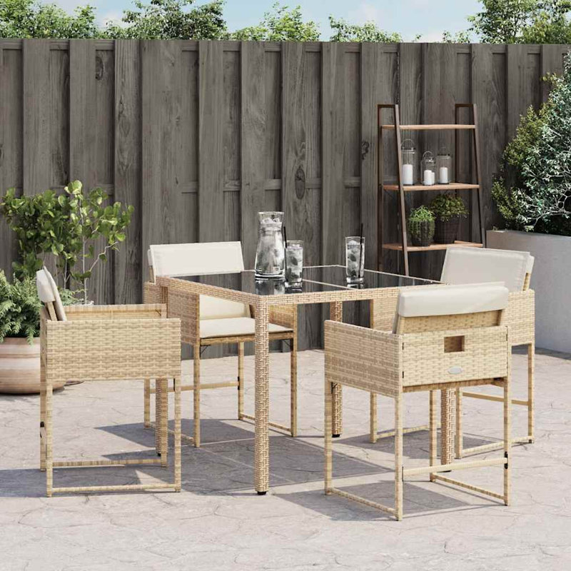 vidaXL Outdoor Dining Chair Set with Cushions in Multiple Colours, Cream White, Beige