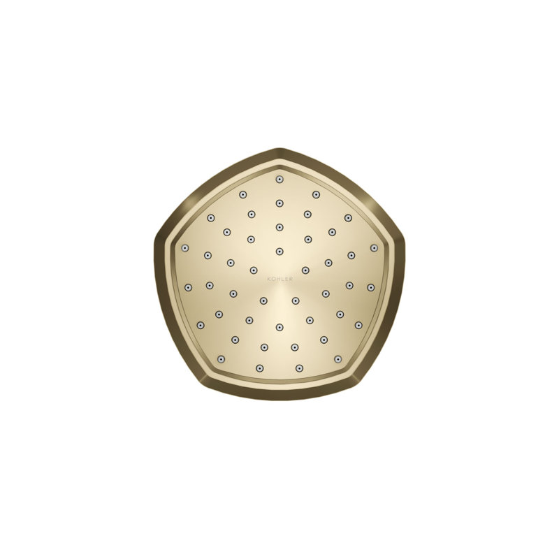 Occasion Full/Standard Fixed Shower Head, Vibrant French Gold, 1.75 GPM