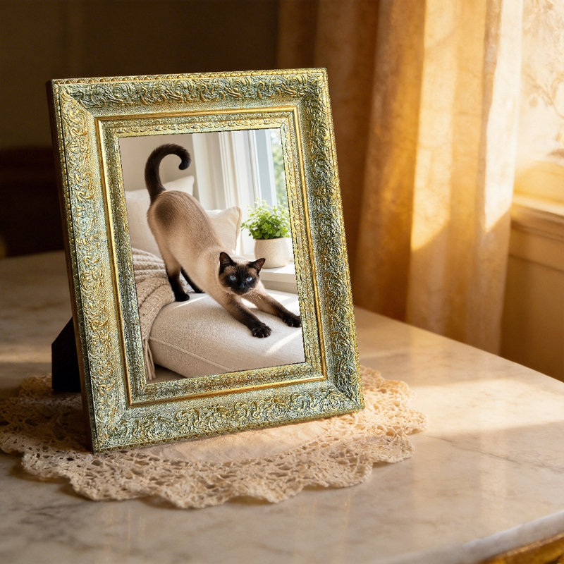 Cadre photo antique orné de 8 po x 10 po avec devant en plexiglas 1PC or antique, Antique Gold, 1, 8" W x 10" H