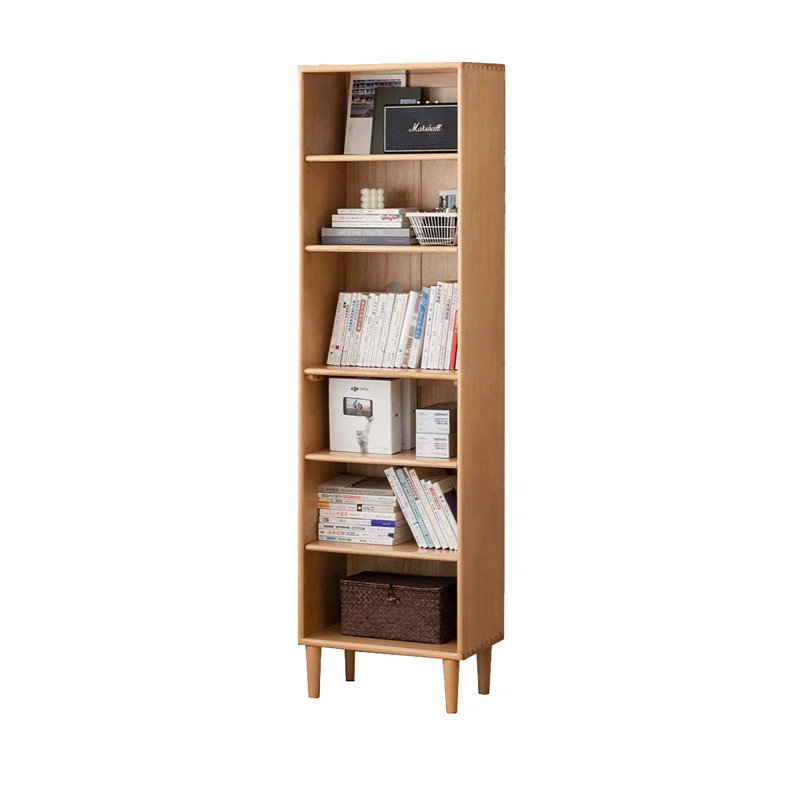 Small Household Floor-To-Ceiling Open Solid Wood Bookshelves, (6 Shelves) 69.69"H x 19.69"W x 12.6"D