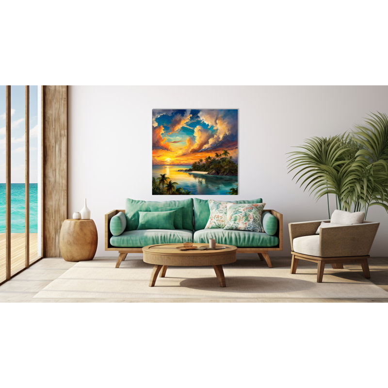 Beautiful Tropical Sunset, 24" H x 24" W