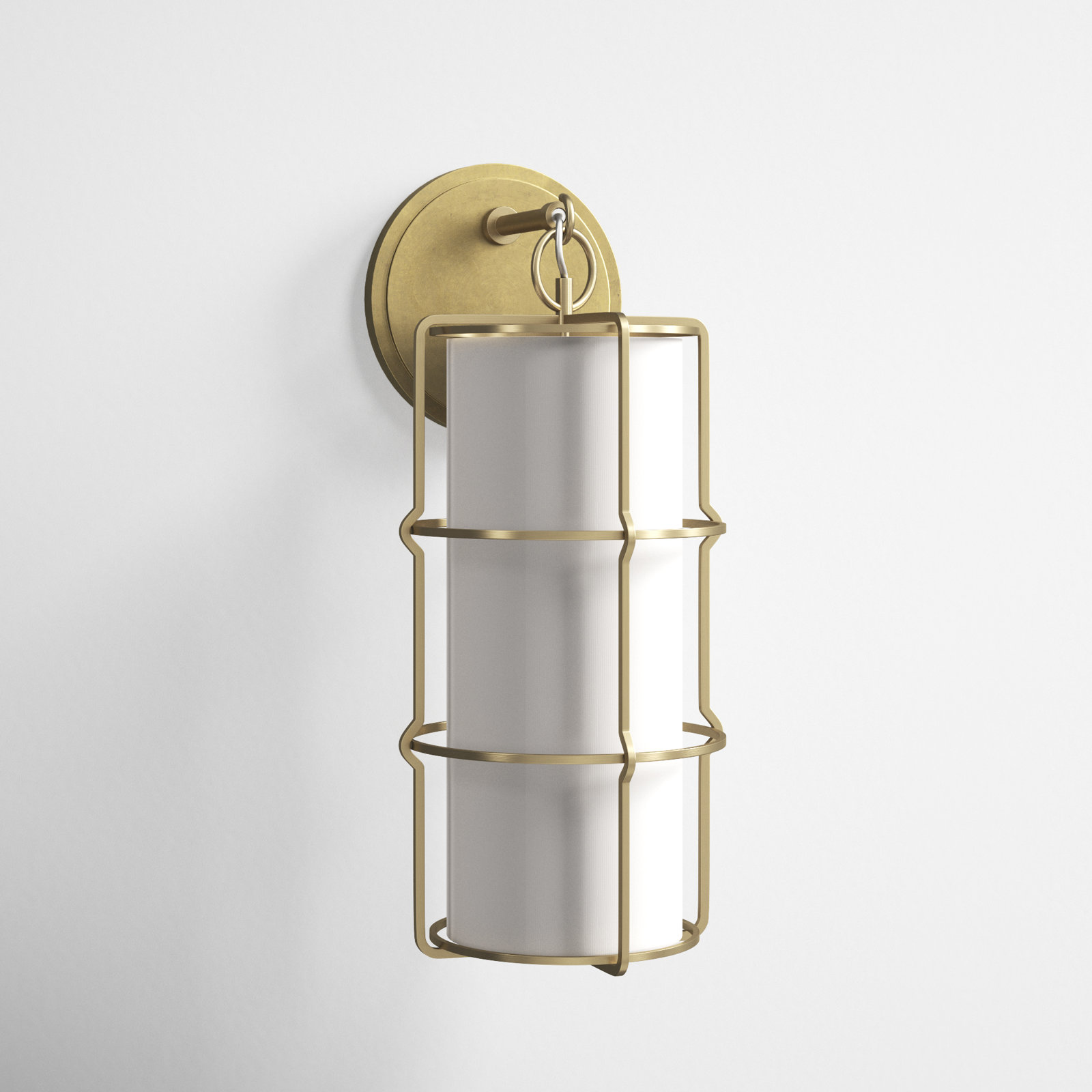 Maxwell Single Light Dimmable Armed Sconce, Aged Brass