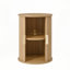 Ensemble de tables basses avec porte tambour coulissante, table de bout ronde cannelée avec rangement-1100487183