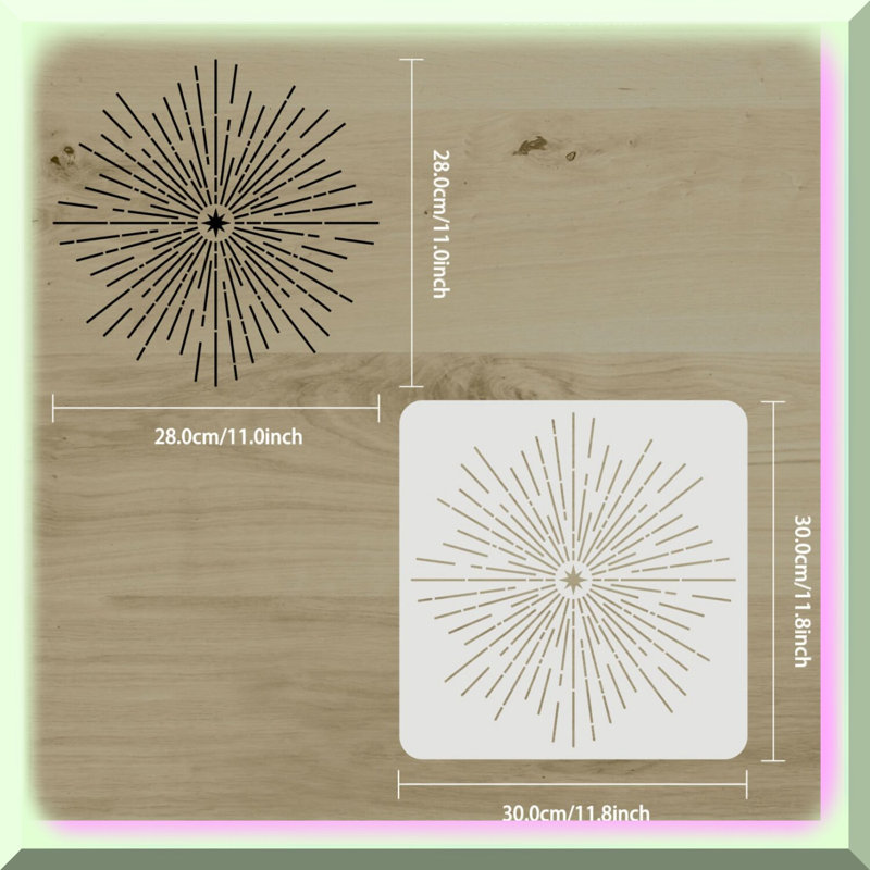 Shining Stars Painting Kit Plastic Starburst Stencil
