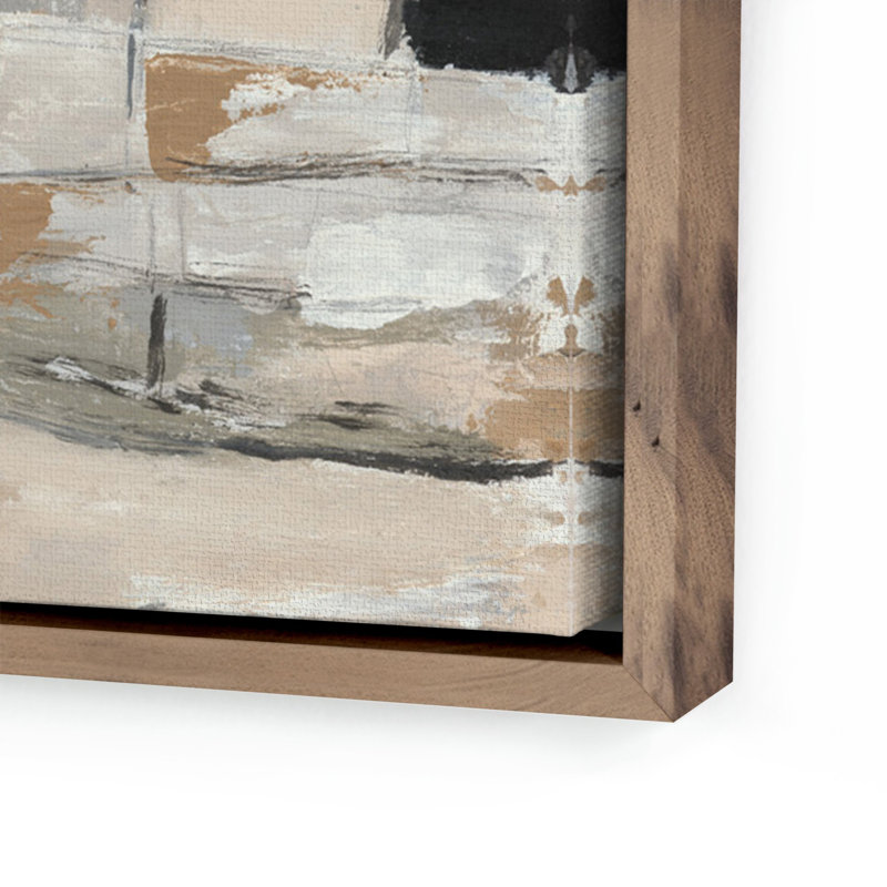 Chalet Painting by Melanie Biehle, Rustic Walnut Canvas Floater Framed, 25" H x 32" W