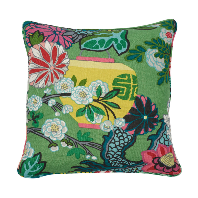 Chiang Mai Dragon Pillow, 18" x 18", Jade