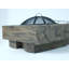 Wood-Fueled Outdoor Fire Pit With Wood Grain Design