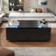 Table basse à 2 tiroirs avec compartiment de rangement ouvert et 2 tiroirs cachés-1247756101