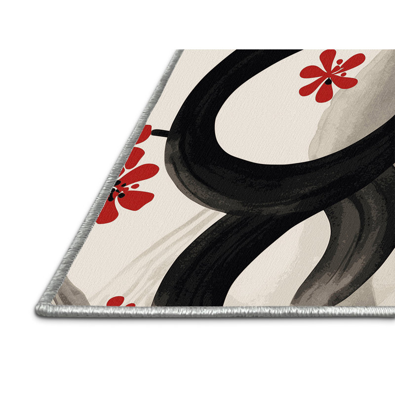 Crimson Breeze Rug, Square 4'