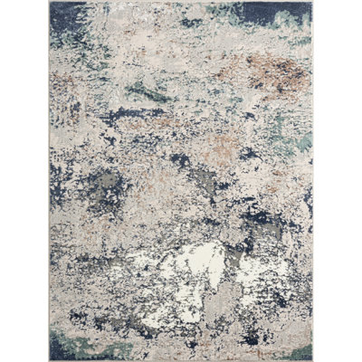 Tapis bleu / gris / brun Ezra