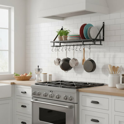 Metal Rectangle Wall Mounted Pot Rack