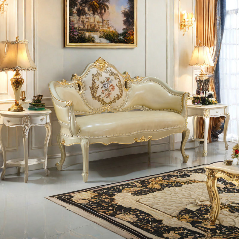 Banc rembourré en cuir Grandiose