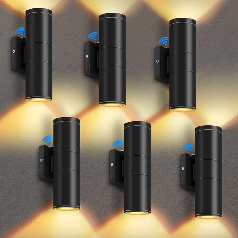 Dusk to Dawn Outdoor Lighting Wall Lights 12W 2700K Integrated LED Cylinder Up Down Lights, IP65 Waterproof Aluminum Exterior Wall Sconce for Porch Patio