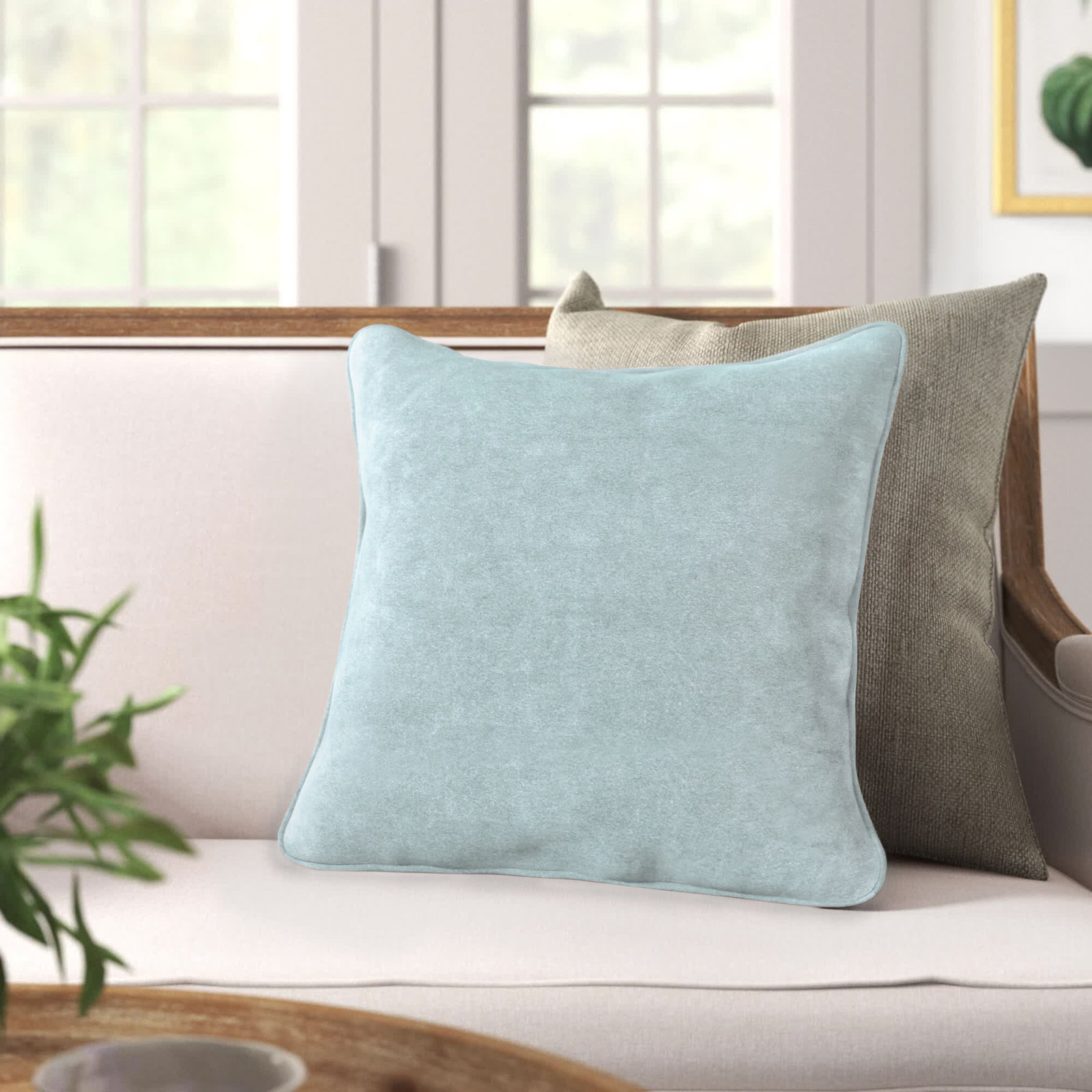 Safflower Ally Cotton Throw Pillow, Green, Pillow Cover Only - No Insert