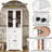 Bathroom Storage Cabinet with Tempered Glass Doors, Adjustable Shelves and Drawer-2127098419