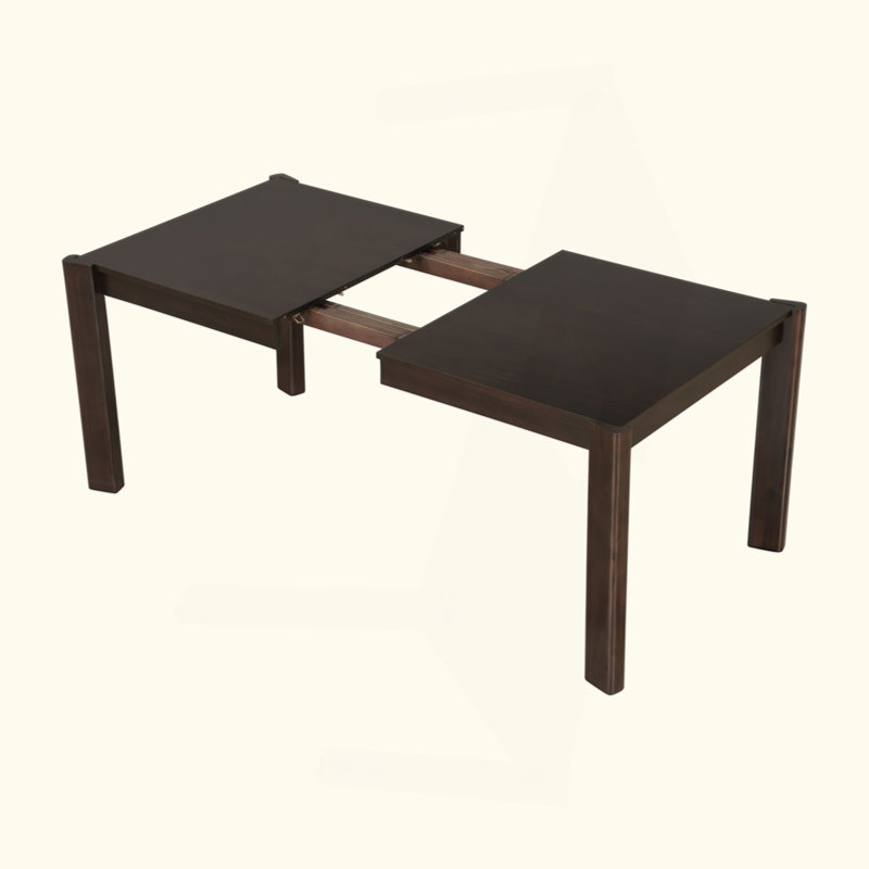 Table de salle à manger extensible de style ferme moderne en bois massif - Conception peu encombrante, Noyer