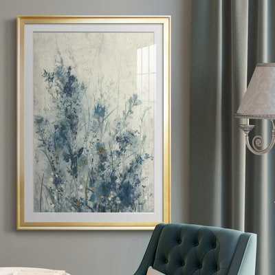 «AU CH Blue Spring I», art mural mat et encadré sous verre, grand salon