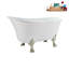 Baignoire de trempage sur pied 51 po en acrylique avec bonde, pattes et plateau en bambou Streamline-72770754-76231165