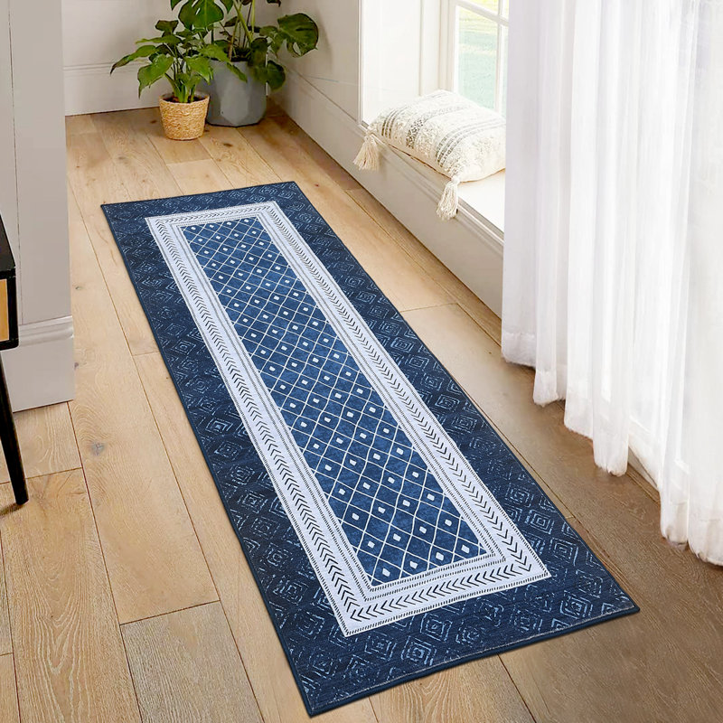 Tapis géométrique lavable à la machine avec envers en caoutchouc pour le salon Tapis de salle à manger moderne antidérapant
