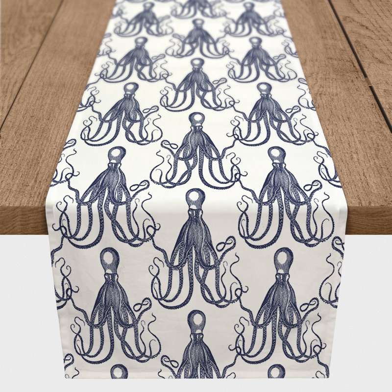 Chemin de table lapin Savarese, Marine, 90 po x 16 po, Animal Print 3