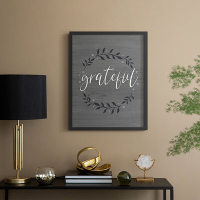 «Grateful Wreath», reproduction encadrée en bois massif