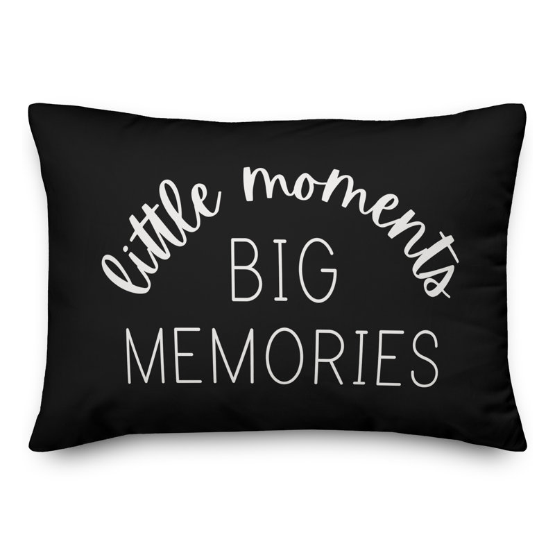 Outdoor Reversible Throw Pillow, 14"H x 20"W, Black