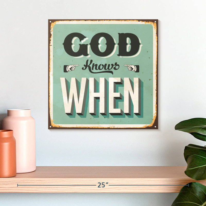Khylige God Knows When Typographie, H 16 po x l 16 po