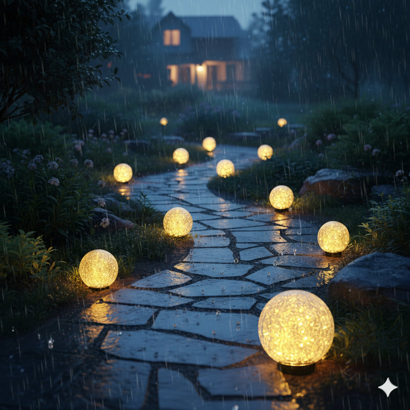 Natural Solar Powered Glass Flood Light Pack