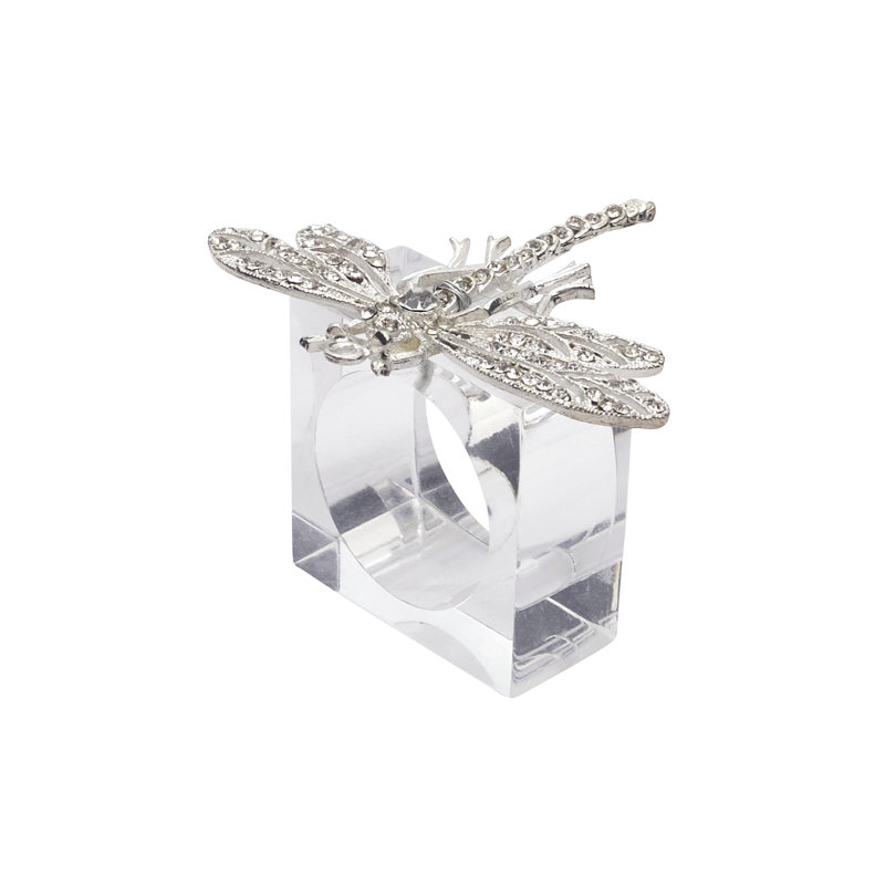 Ensemble de 4 serviettes bejewelées libellule
