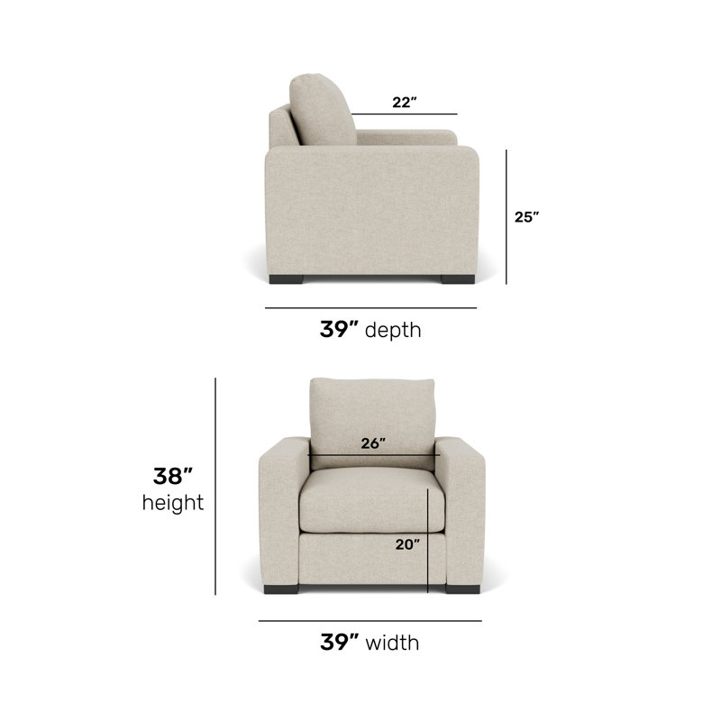 Oliver Chair And Ottoman, Beige