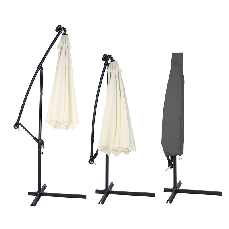 Outdoor Patio Umbrella Cover, Charcoal, 300cm H x 45cm W x 45cm D