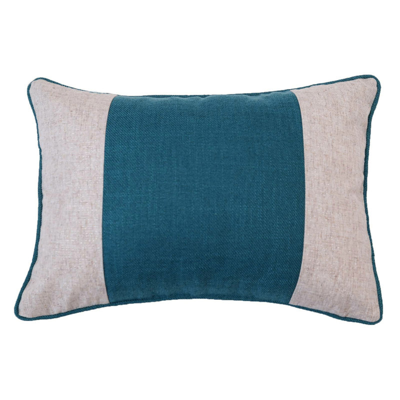  Rectangular Linen Pillow Cover & Insert, Turquoise