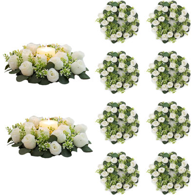 Flower Wedding Centerpieces for Tables - 10 Pcs 14 inch Diam Large White Artificial Flowers Fake Roses