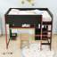 Lit mezzanine avec bureau, garde-robe, DEL et rangement Gaming-995753307