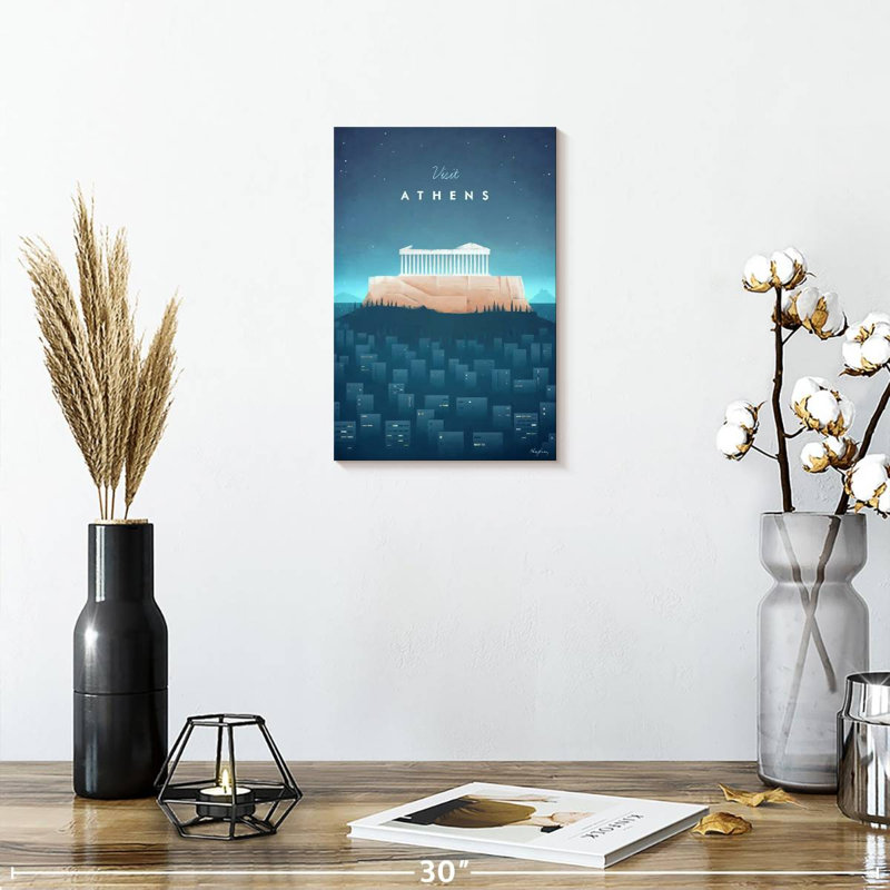 Aime, affiche de voyage rétro d'Athènes, H 24 po x l 16 po