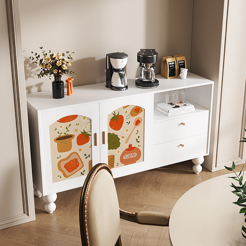 Buffet grande capacité 59,1 po, Blanc / orange