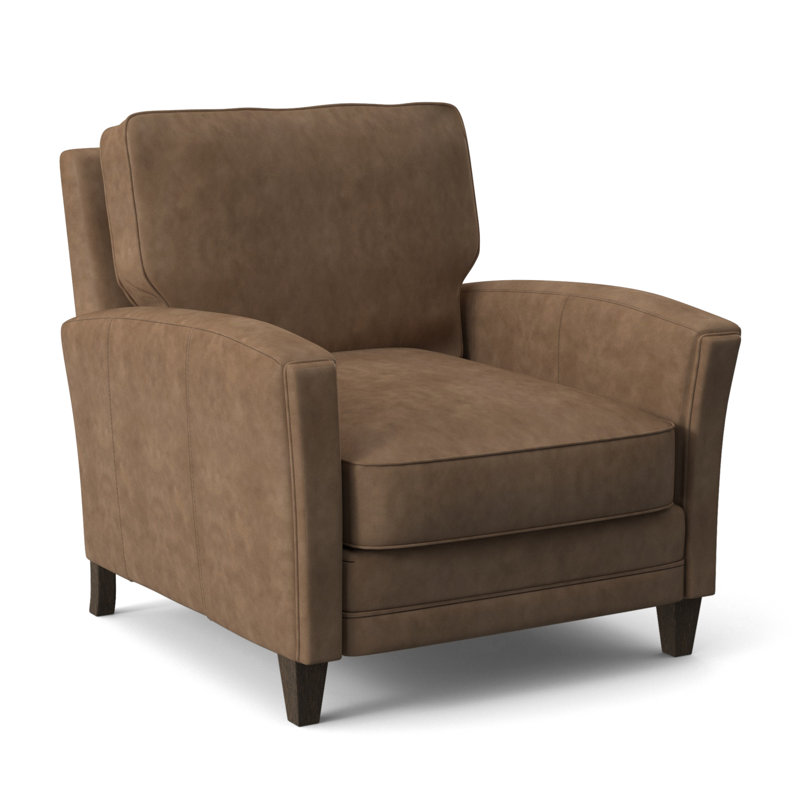 Zion Armchair, Cobblestone, Outsider Raven Genuine Leather