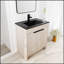 Meuble-lavabo autoportant avec lavabo en céramique noire et 2 portes d'armoire à fermeture en douceur, pour des salles de bain modernes et élégantes-175754992-175754996-175754998