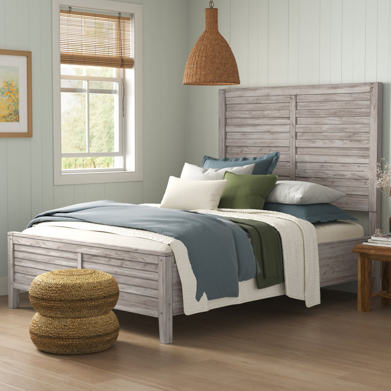 Navin Standard Bed, Whitewashed, Queen