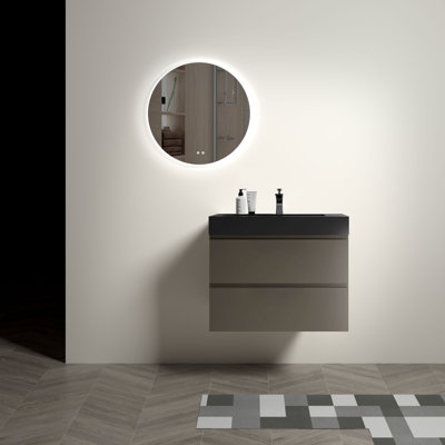 Meuble-lavabo de 30 po avec lavabo Alice - grand rangement, mural, flottant, style moderne, pré-assemblé