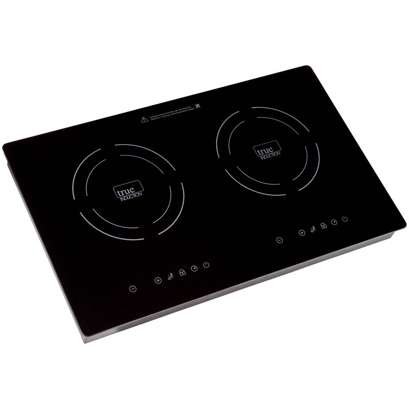 True Induction TI-2B 23 inch Dual Burner Black Ceramic-Glass Induction Cooktop 1750W UL858 Cert.