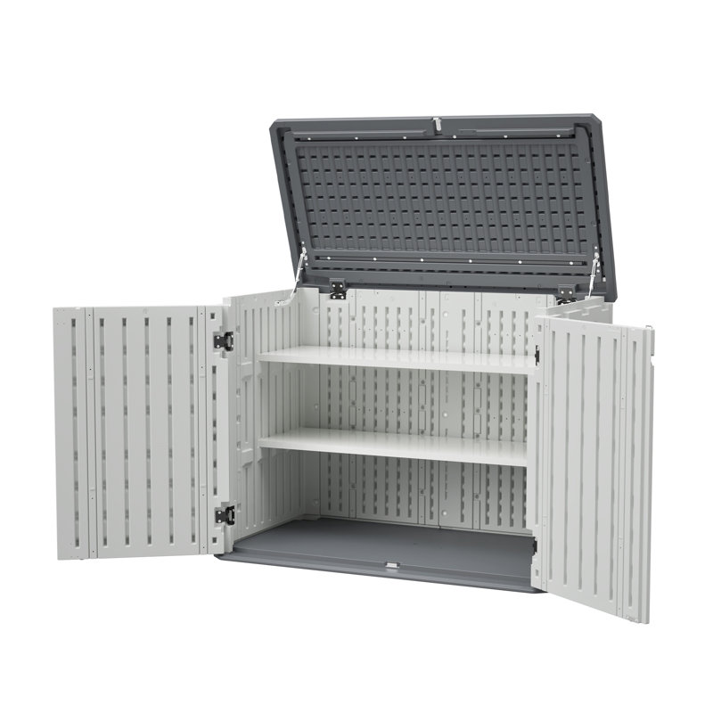 Horizontal Storage Shed With Removable Shelf