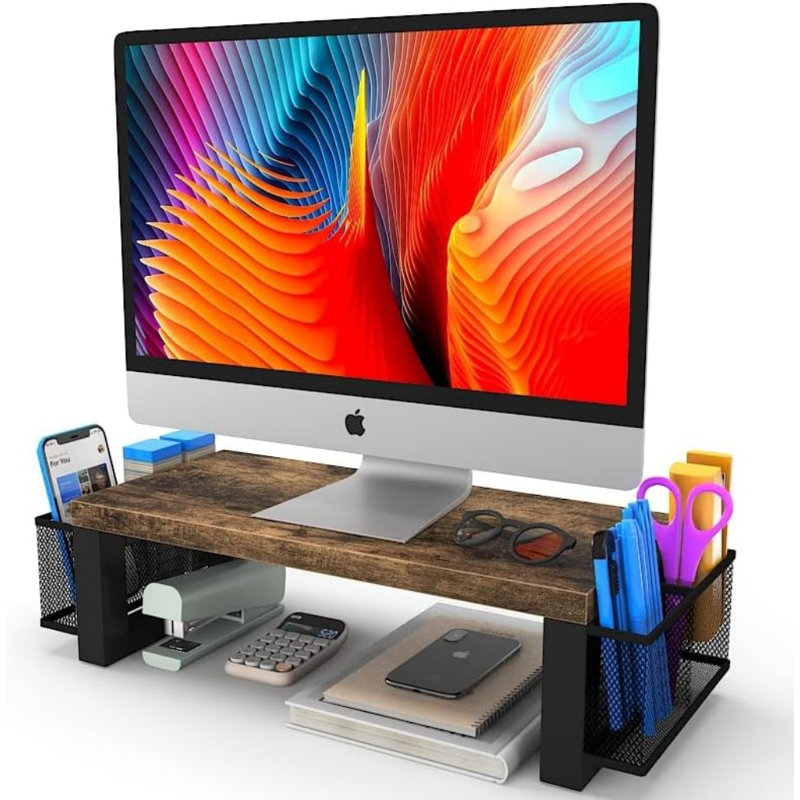 Monitor Stand Riser With Storage, Desktop Computer Monitor Stand, Multi-Purpose Desk Organizer Shelf For Laptop Computer PC
