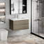 Meuble-lavabo de salle de bain 36 po, unité élégante. Lavabo en résine, tiroirs à fermeture en douceur. Gris cendré. Flottant 24 V11-36Ag avec lavabo, rangement mural attrayant. Propreté.