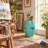 Teal Hydrangea and Bird Ceramic Garden Stool