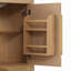 Meuble-lavabo de salle de bain cannelé de 30 pouces avec lavabo - Armoire en bois moderne autoportante avec portes à fermeture en douceur, 1 tiroir et rangement ouvert, décoration circulaire décorative, bois massif et panneau de fibres à densité moyenne,