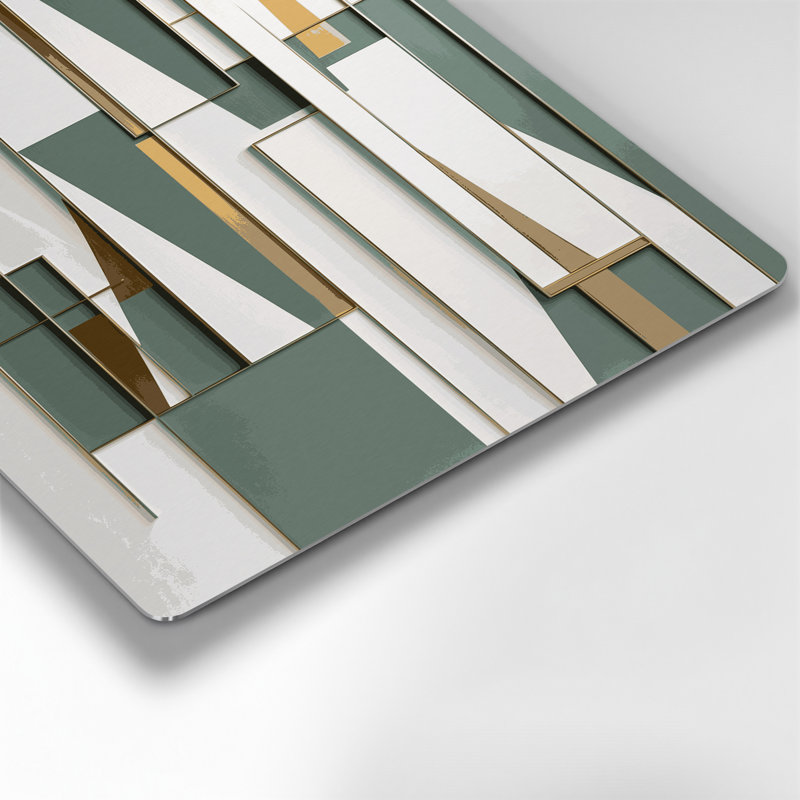 Hard Edge 95, art mural gris en métal, H 16 po x l 20 po